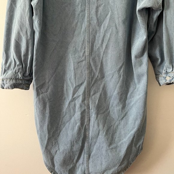 Pretty Little Thing Long Sleeve Lightwash Denim Jean Dress US sz 4 UK sz 8 - Picture 10 of 12